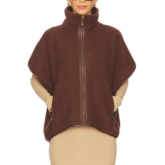 Lamarque 'Eudora' Brown Fleece Vest Size XS